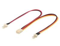 Goobay 3-pin y-kabel (zwart/rood, 0,22 meter) - thumbnail