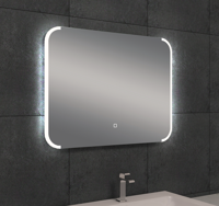 Bracket spiegel rechthoek met LED, dimbaar en spiegelverwarming 80 x 60 cm - thumbnail