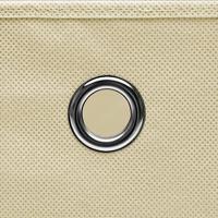 Opbergboxen met deksel 10 st 32x32x32 cm stof crme - thumbnail