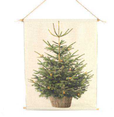 Wanddoek everlands kunstkerstboom 40x60cm met LED