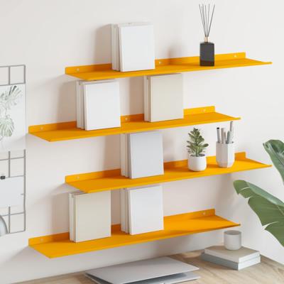 Wandplank met plank 4 pcs Mosterdgeel 80 x 18 x 2,5 cm