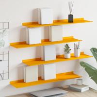 Wandplank met plank 4 pcs Mosterdgeel 80 x 18 x 2,5 cm - thumbnail