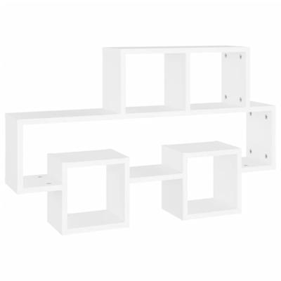 VidaXL Wandschap auto-vormig 82x15x51 cm bewerkt hout wit