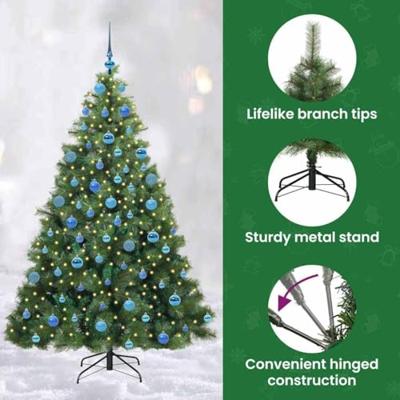 VidaXL Kunstkerstboom met 300 led met standaard groen 180 cm pe en pvc