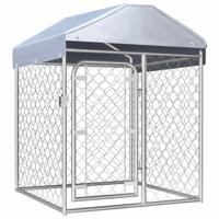 Hondenkennel voor buiten met dak 100x100x125 cm - thumbnail