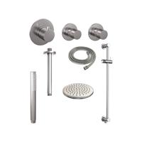 Thermostatisch Inbouwdoucheset Brauer Brushed 20 cm Hoofddouche Plafondarm Staafhanddouche op Glijstang Geborsteld Nikkel Brauer - thumbnail