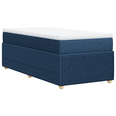 Boxspring met matras stof blauw 90x190 cm - thumbnail