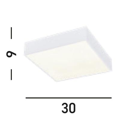 Searchlight Badkamer plafondlampZeus vierkant wit - 72370WH