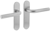 Intersteel deurkruk op schild - Recht - blind - RVS geborsteld - thumbnail