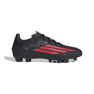 adidas F50 Club Gras / Kunstgras Voetbalschoenen (MG) Zwart Rood Donkergrijs