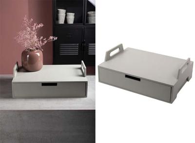 Gusta Dienblad - Laptoptafel - Hout - Grijs - 41 x 30 x 14,5 cm