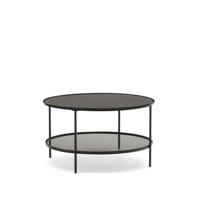 Kave Home Ronde Salontafel 'Gilda' Glas en Metaal, 80cm - thumbnail