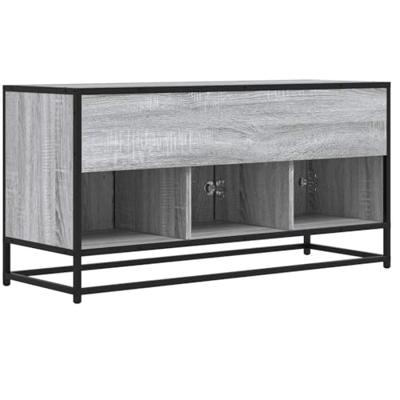 Tv-meubel 100x35x50 cm bewerkt hout metaal grijs sonoma eiken Tv-meubel 100x35x50 cm bewerkt hout metaal grijs sonoma eiken