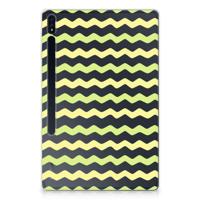 Samsung Galaxy Tab S7 Plus | S8 Plus Hippe Hoes Waves Yellow - thumbnail