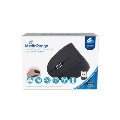MediaRange Wireless Vertical Linkshänder, zwart muis