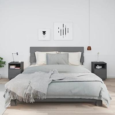 Nachtkastjes 2 st 40x34x55 cm massief grenenhout grijs