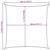 Zonnezeil 5x5 m 100% polyester oxford zandkleurig - thumbnail
