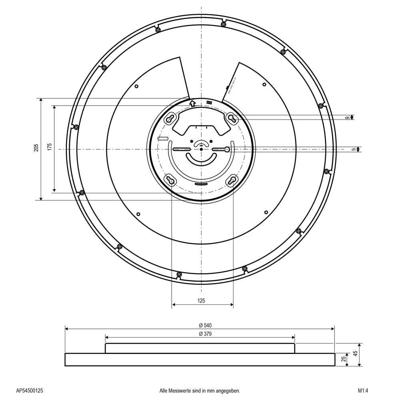 EVN AP54500125 AP54500125 LED-plafondlamp LED Wit