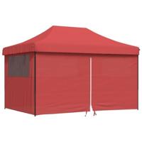Partytent inklapbaar pop-up met 4 zijwanden bordeauxrood - thumbnail