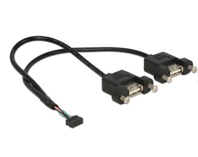 DeLOCK 84832 0.25m USB A 2 x USB A Zwart USB-kabel DeLOCK 84832 0.25m USB A 2 x USB A Zwart USB-kabel