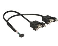 DeLOCK 84832 0.25m USB A 2 x USB A Zwart USB-kabel - thumbnail
