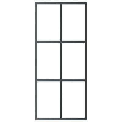 VidaXL Schuifdeur 90x205 cm esg-glas en aluminium zwart - thumbnail