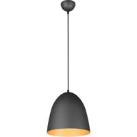 LED Hanglamp - Hangverlichting - Trion Lopez - E27 Fitting - 1-lichts - Rond - Mat Zwart/Goud - Aluminium - thumbnail