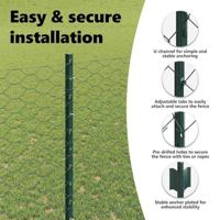 VidaXL Hek met paal groen 1,4 x 10 m staal en pvc - thumbnail