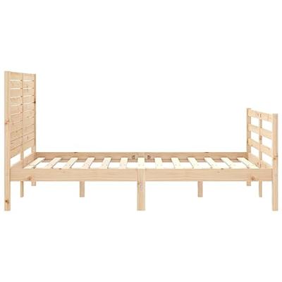 Bedframe met hoofdbord massief hout