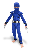 Blauwe Ninja Outfit Kind Compleet - thumbnail