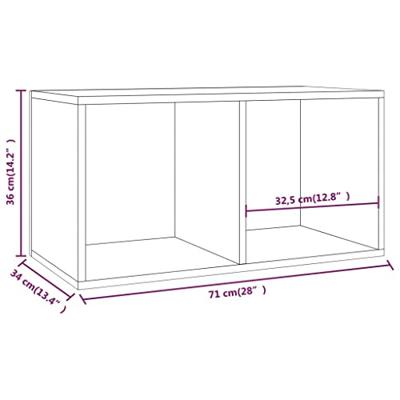 Opbergbox voor LP's 71x34x36 cm spaanplaat zwart Opbergbox voor LP's 71x34x36 cm spaanplaat zwart