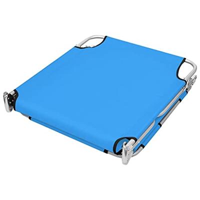 Ligbed inklapbaar met hoofdkussen staal turquoiseblauw - thumbnail