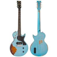 Vintage V120 ICON Distressed Gun Hill Blue over Sunburst elektrische gitaar - thumbnail