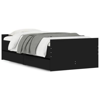 Bedframe met lades zwart 75x190 cm Small Single