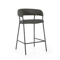 Eleonora Barkruk 'Luka' Bouclé, kleur Antraciet (zithoogte 68cm) - thumbnail