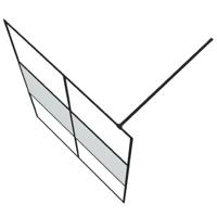 Inloopdouchewand 140x195 cm halfmat ESG-glas zwart - thumbnail