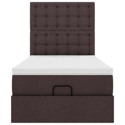 Ottoman bed met matras en LED's 80x200cm stof donkerbruin