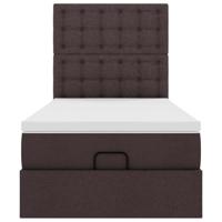Ottoman bed met matras en LED's 80x200cm stof donkerbruin - thumbnail