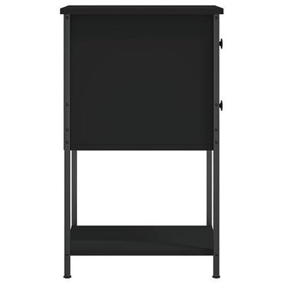 Nachtkastje 32x42x70 cm bewerkt hout zwart Nachtkastje 32x42x70 cm bewerkt hout zwart