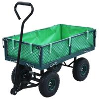 VidaXL Tuinwagen 250 kg groen - thumbnail
