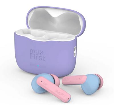 myFirst CareBuds - 's werelds eerste echte draadloze stereo oordopjes voor jongens meisjes veilige oordopjes hoofdtelefoon voor kinderen met slimme transparantie Easy Touch Control 85dB Max volume