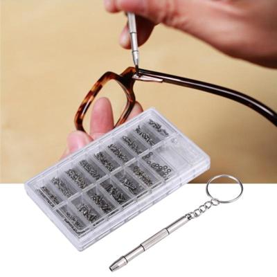 1000 stuks kijken Sunglass bril schroeven moer Reparatieset met een schroevendraaier