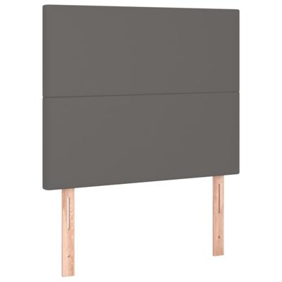 Boxspring met matras kunstleer grijs 180x200 cm - thumbnail