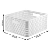 Rotho Country Mand Vierkant 30x30x16 cm 14L Wit - thumbnail