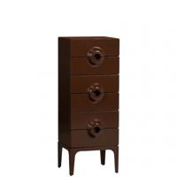 WOOOD Ladekast 'Merge' Met 6 lades, kleur Bruin/Rood - thumbnail