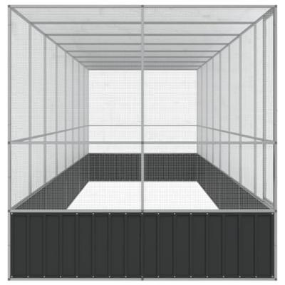 Volière met verlengstuk 832x207x212 m staal zilverkleurig