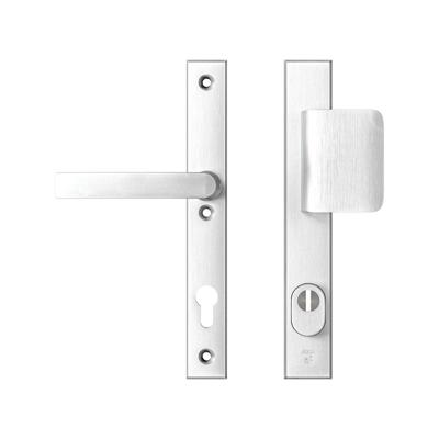 AXA AXA Edge Plus veiligheidsbeslag voordeur rechth. smalschild D-knop/Blok-kruk PC92 met kerntrekbeveiliging SKG3 - aluminium