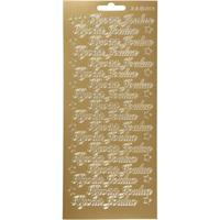 Creativ Company Stickers, hyvää joulua, vel 10x23 cm, goud, 1 vel - thumbnail