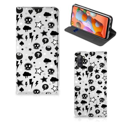 Mobiel BookCase Samsung Galaxy M11 | A11 Silver Punk