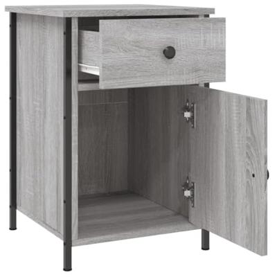 Nachtkastjes 2 st 40x42x60 cm bewerkt hout grijs sonoma eiken